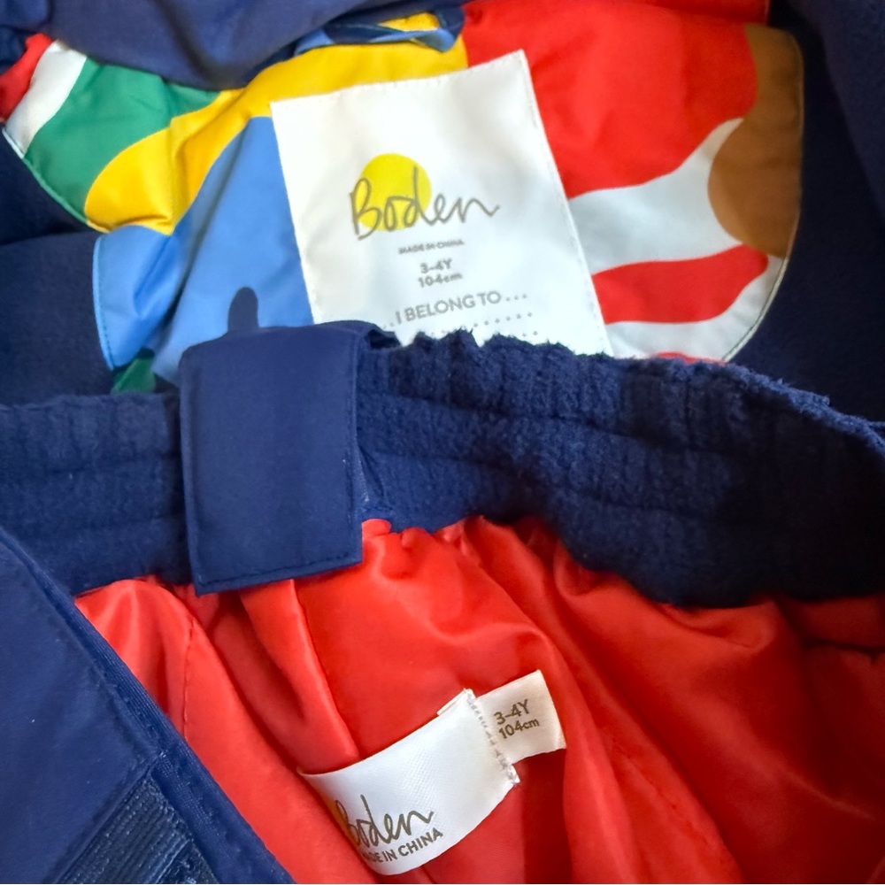 Mini Boden Colorful Camo Snow Ski Jacket & Blue Bib - Picture 10 of 10